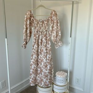 Long Sleeve, Floral, Midi Dress from Petal & Pup
